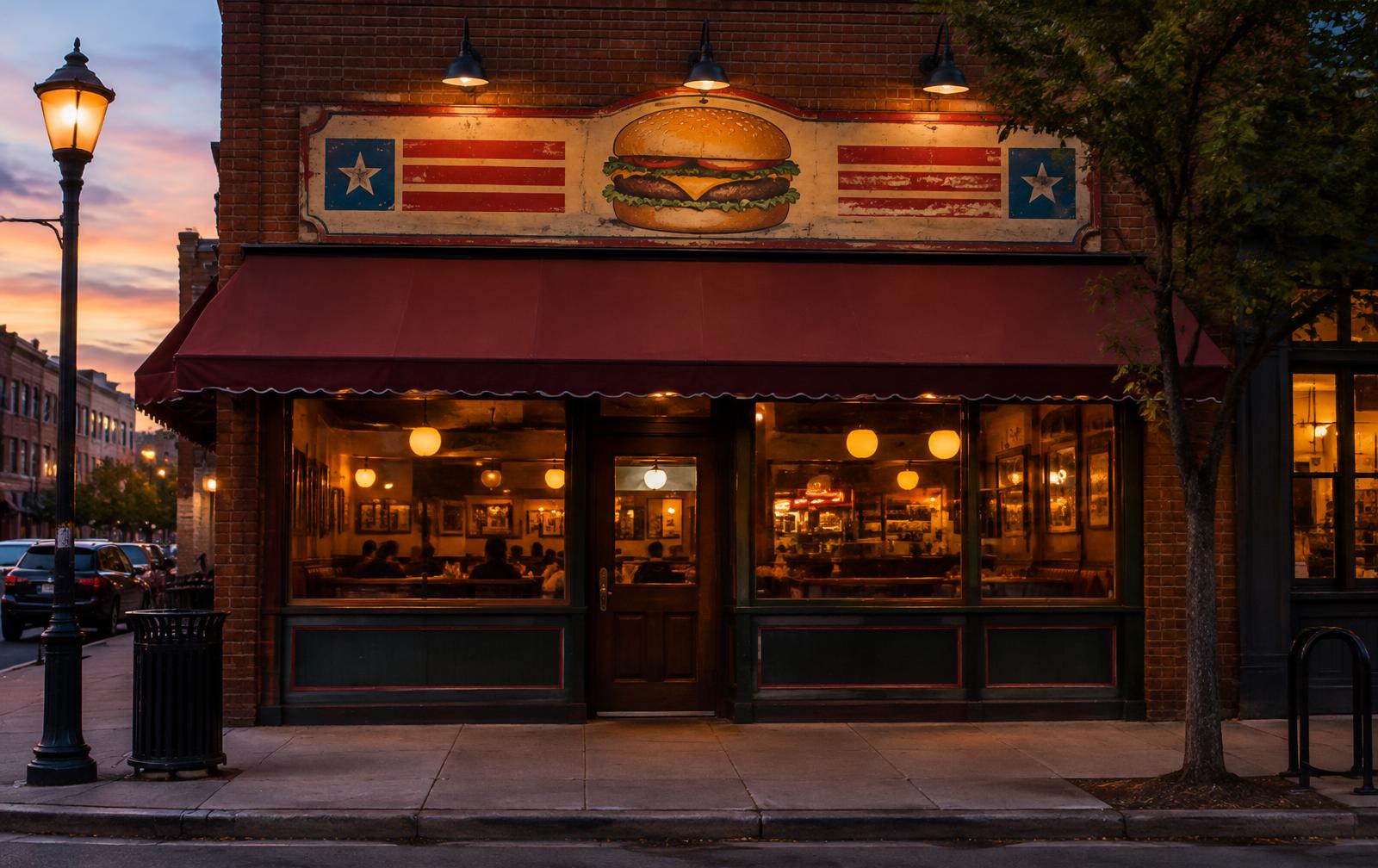 Storefront at dusk